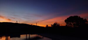 Sunset pool view Hostel Boquete Volcán Barú