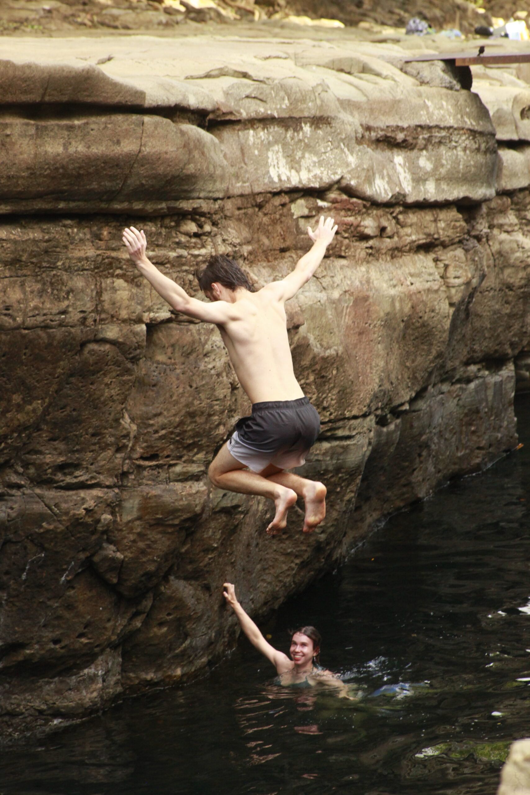 Crystal-clear pools at Los Cangilones de Gualaca canyon in Panama